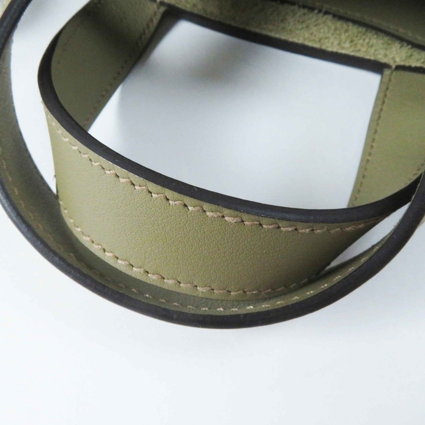 HERMES Handbag Main: Taurillon Clemence, Part: Swift beige marfa in the loop 18 Women Used