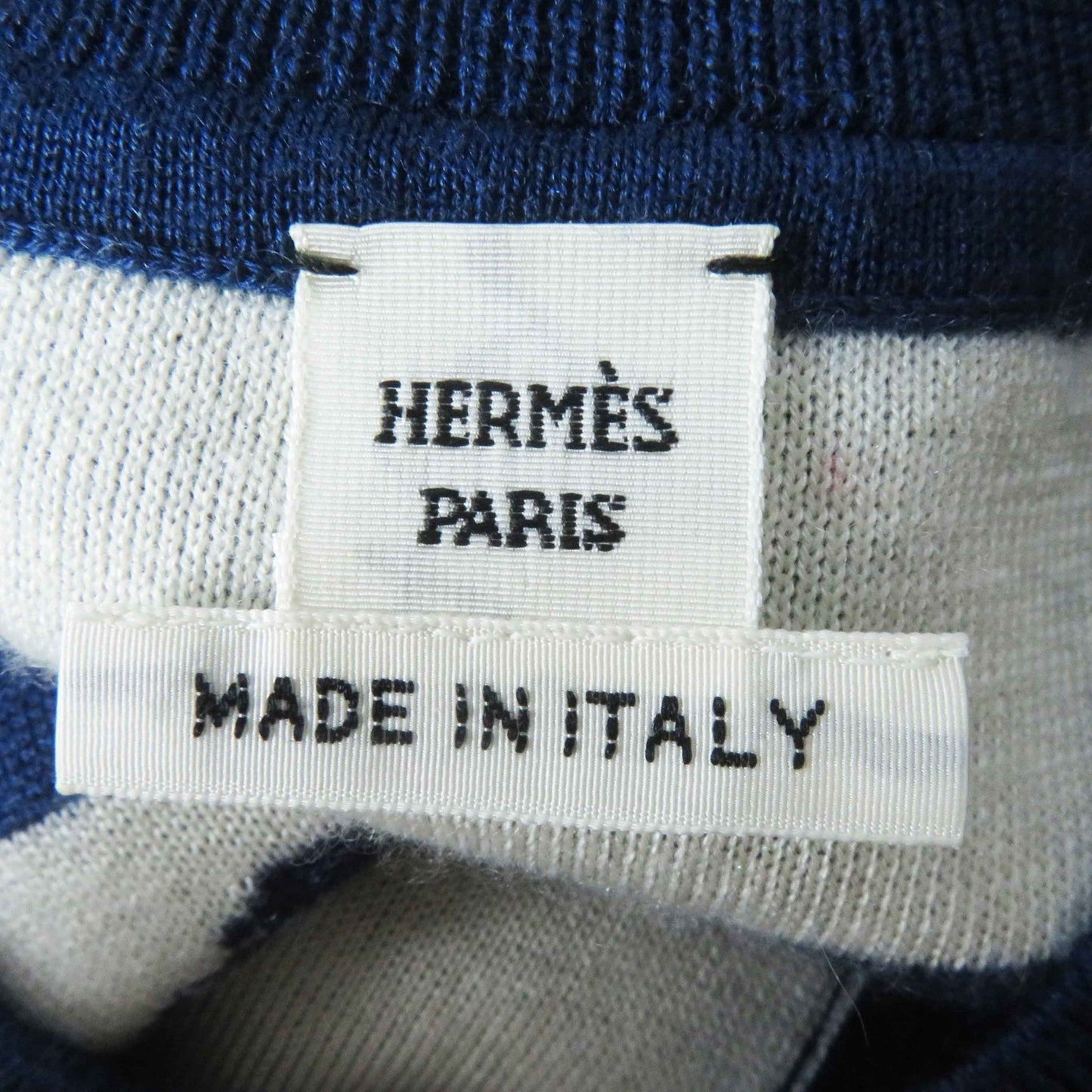 HERMES cardigan 3E2715D4 Outer material: 48% cashmere, Outer material: 48% silk, Outer material: 3% nylon, Outer material: 1% polyurethane, Part: 50% cashmere Blue Ivory Red Women 34 Used