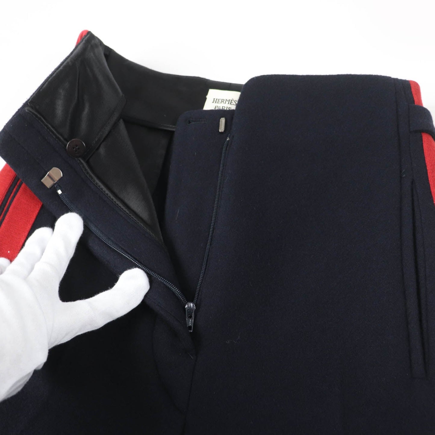 HERMES Pants Main: 100% cashmere, Part: 100% wool Dark navy Women 34 Used