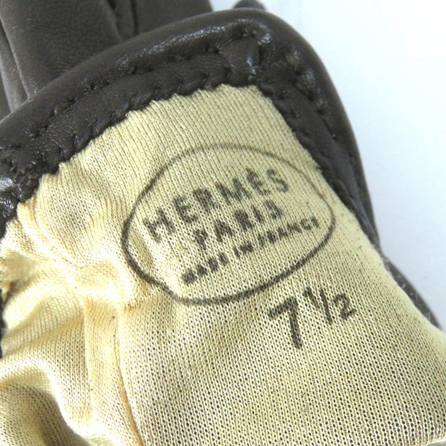 HERMES gloves Main: Leather Dark brown Women 7 1/2 Used