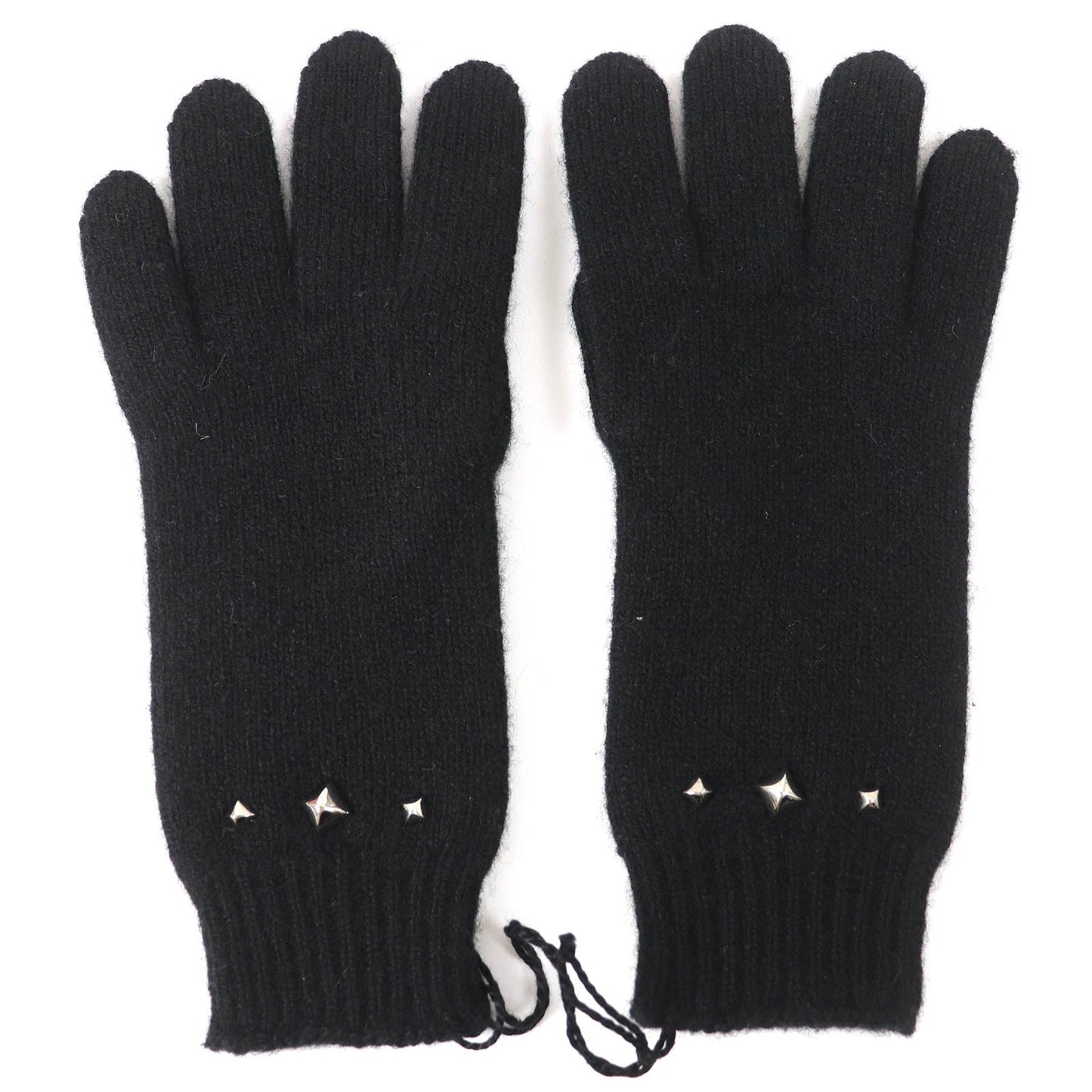 HERMES gloves Main: 98% cashmere, Main: 2% polyester black Darling Meador Women S Used