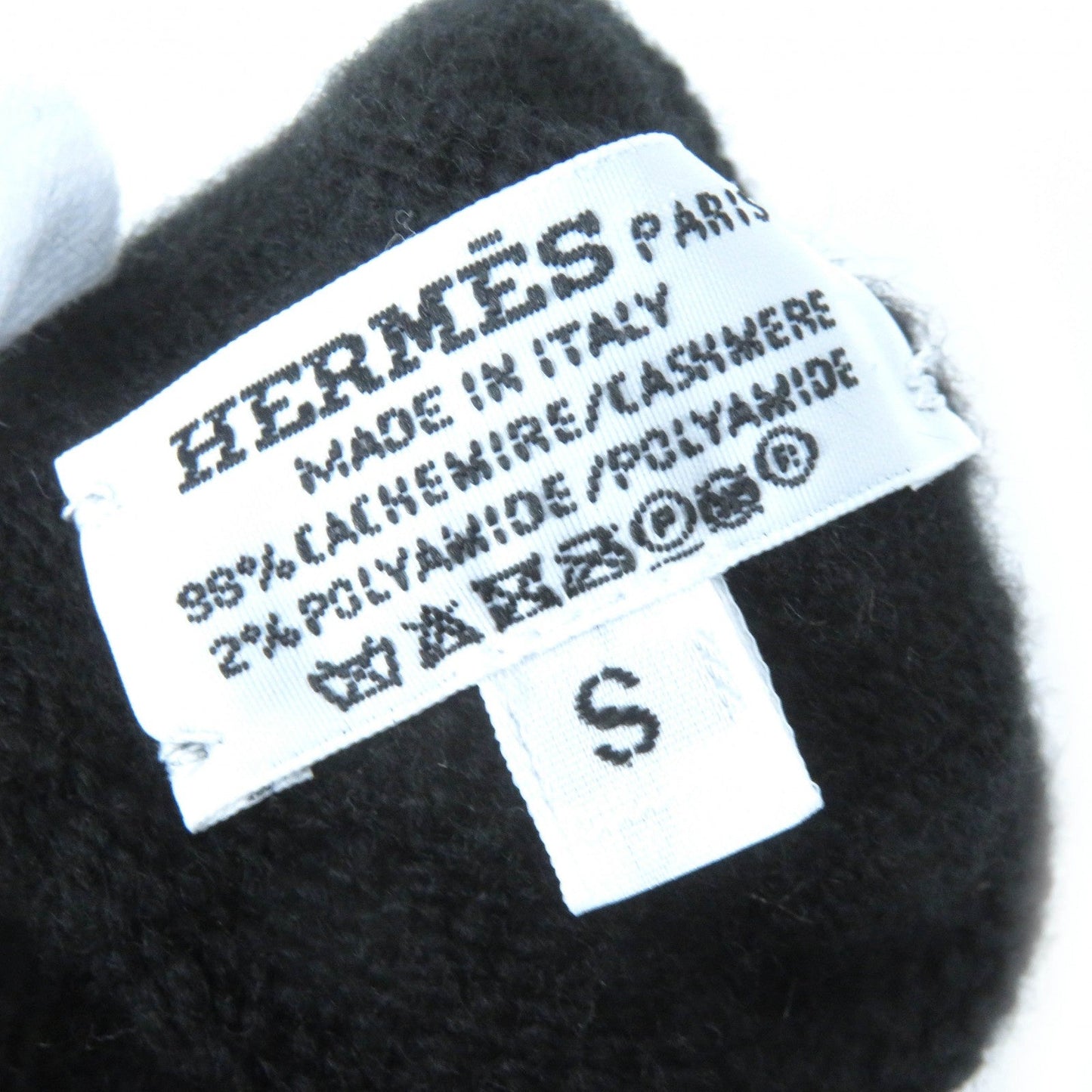 HERMES gloves Main: 98% cashmere, Main: 2% polyester black Darling Meador Women S Used