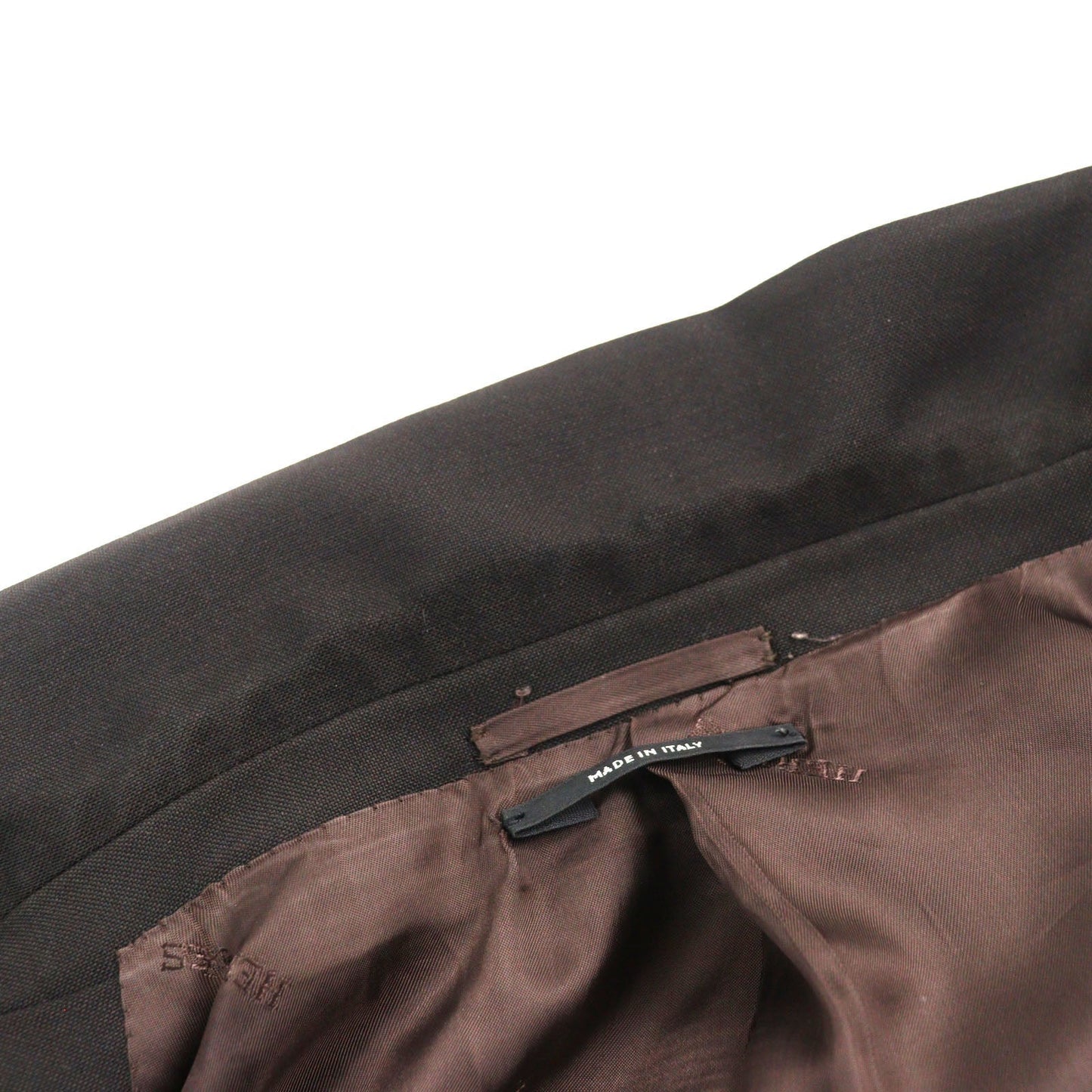 HERMES tailored jacket Outer: 73% wool, Outer: 27% mohair, Part: 100% silk, Lining: 100% cupra, Lining: 100% silk Dark brown mens 52 Used