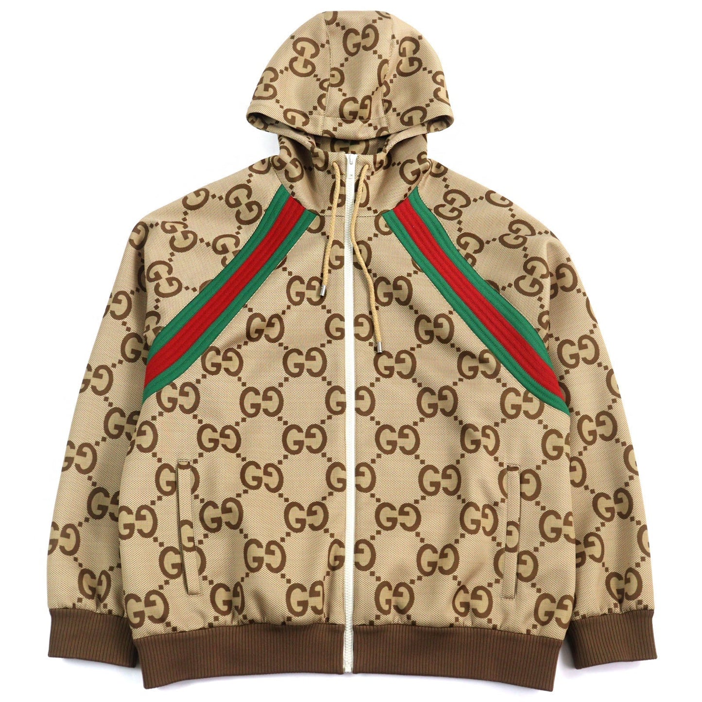 GUCCI Track jacket 713974 Main: 85% polyester, Main: 15% polyurethane, Part: 100% polyester, Part: 91% polyester, Part: 6% nylon Brown type mens L Used