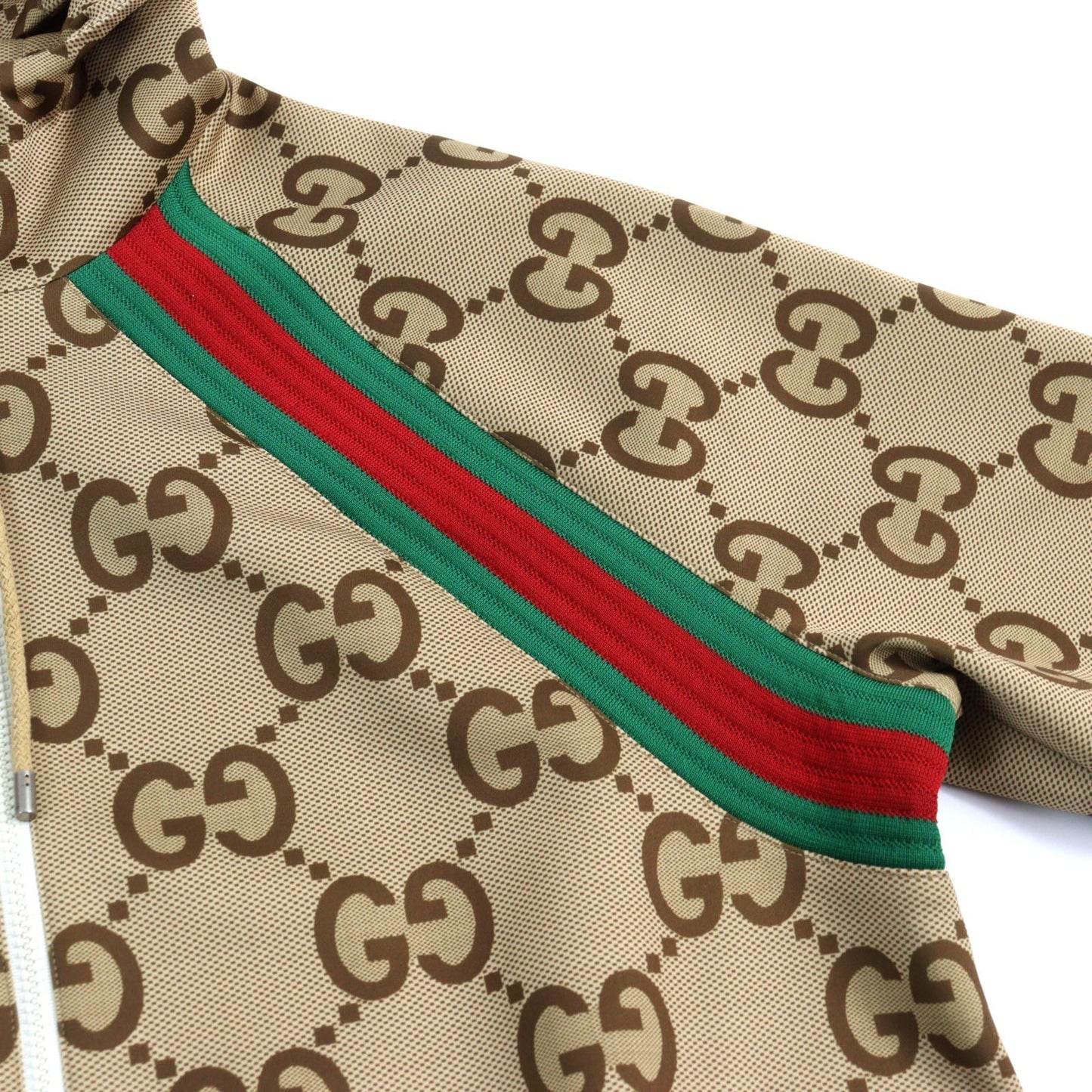 GUCCI Track jacket 713974 Main: 85% polyester, Main: 15% polyurethane, Part: 100% polyester, Part: 91% polyester, Part: 6% nylon Brown type mens L Used
