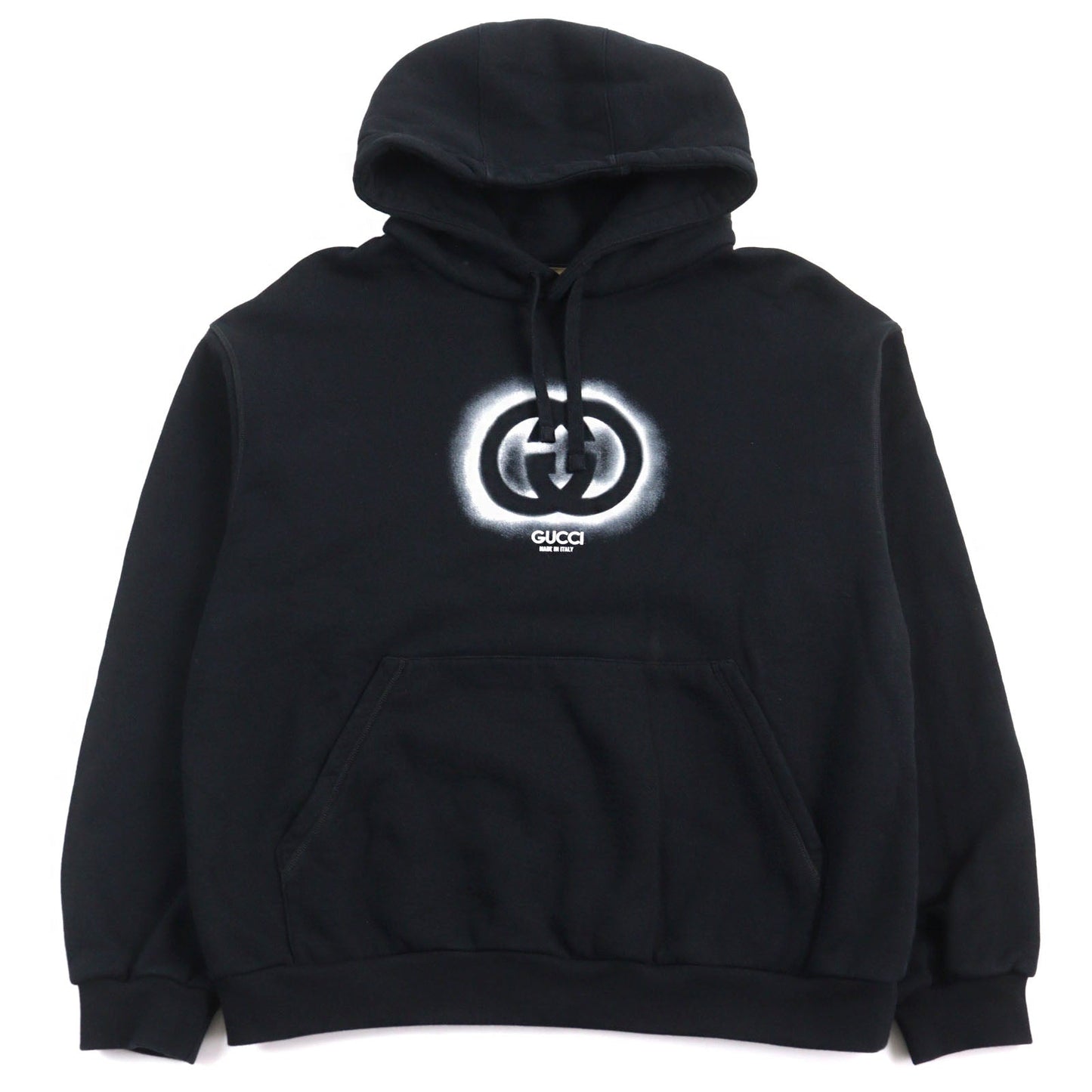 GUCCI Hoodie 770839 Main: 100% cotton, part: 97% cotton, part: 3% polyurethane Black type mens XL Used