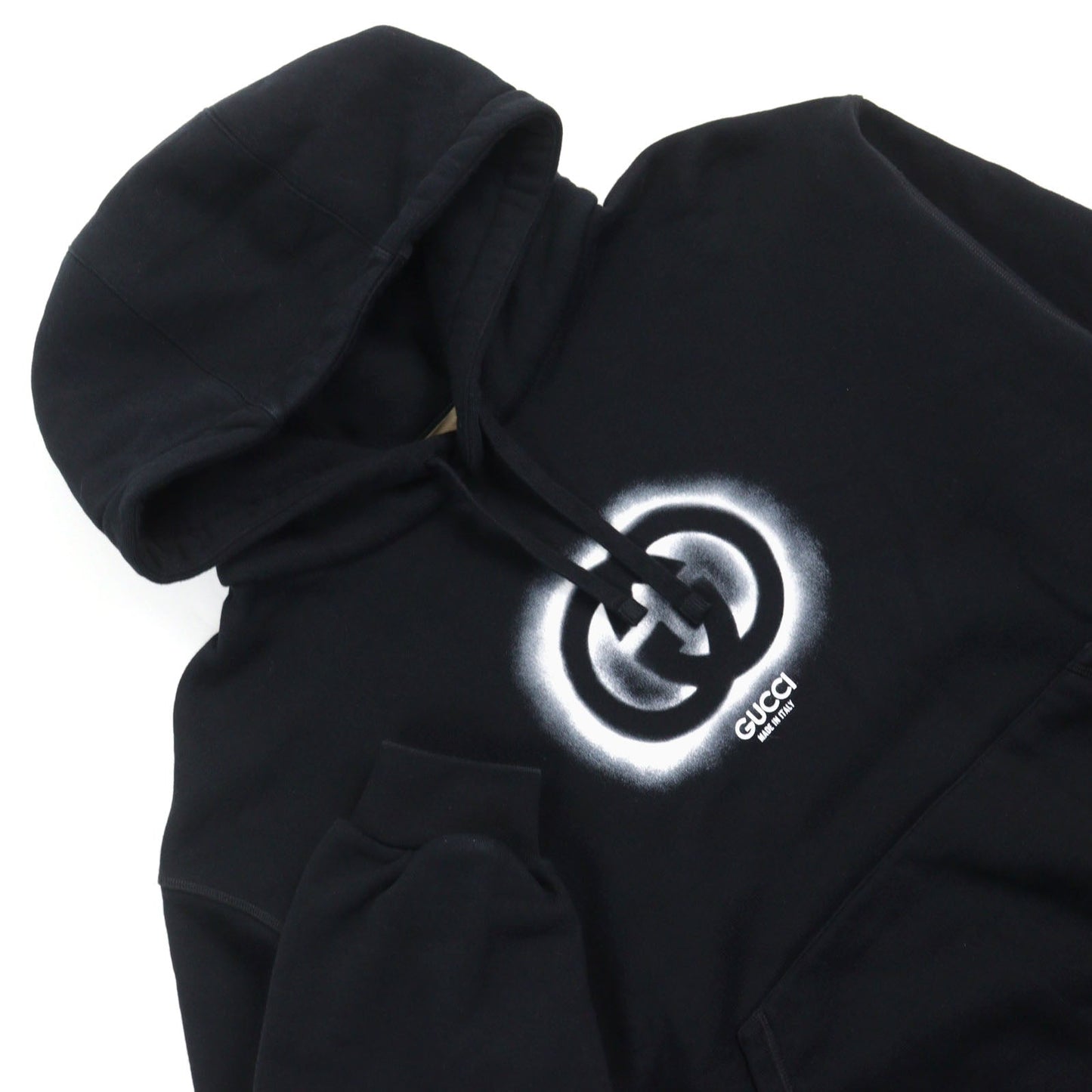 GUCCI Hoodie 770839 Main: 100% cotton, part: 97% cotton, part: 3% polyurethane Black type mens XL Used