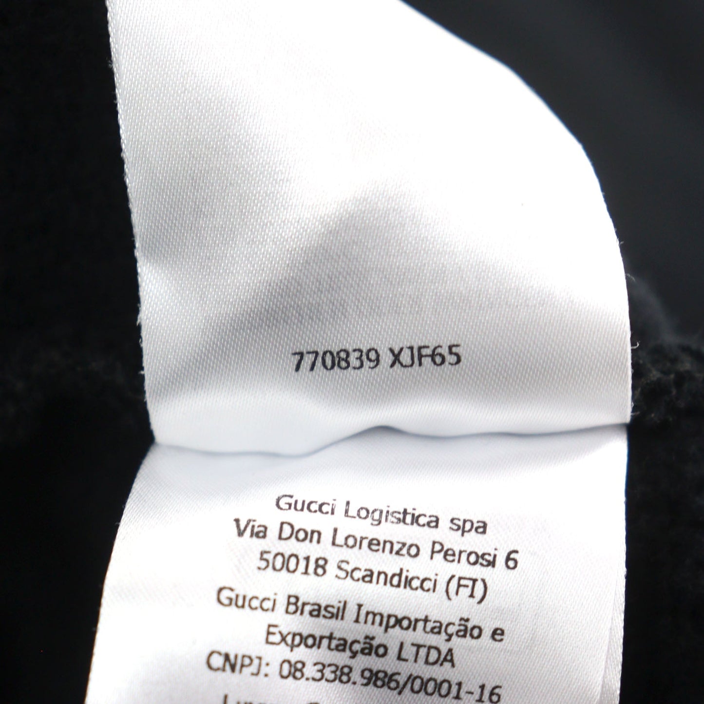 GUCCI Hoodie 770839 Main: 100% cotton, part: 97% cotton, part: 3% polyurethane Black type mens XL Used