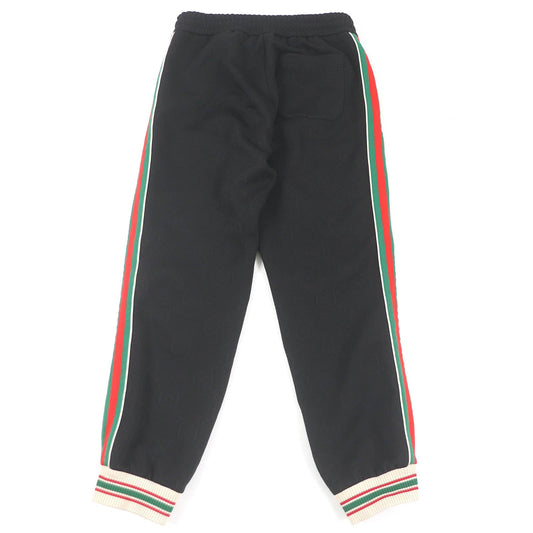 GUCCI Pants 663569 Main: 100% polyester, some parts: 55% polyester, some parts: 45% cotton black GG jersey jacquard jogging pants mens M Used