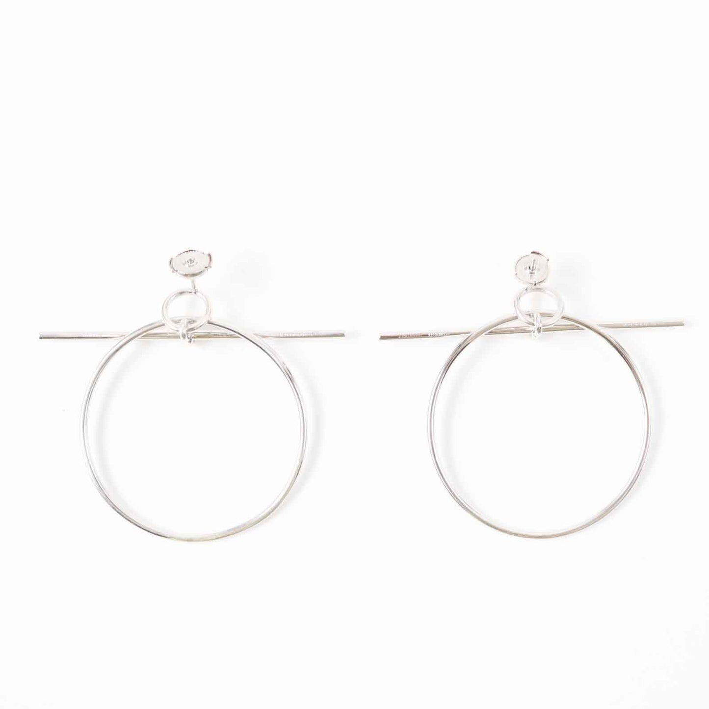 HERMES Pierce Main: AG925 Silver loop earrings MM Women Used