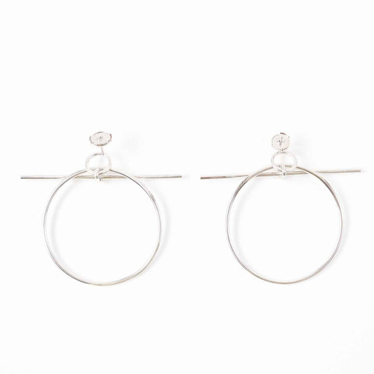 HERMES Pierce Main: AG925 Silver loop earrings MM Women Used