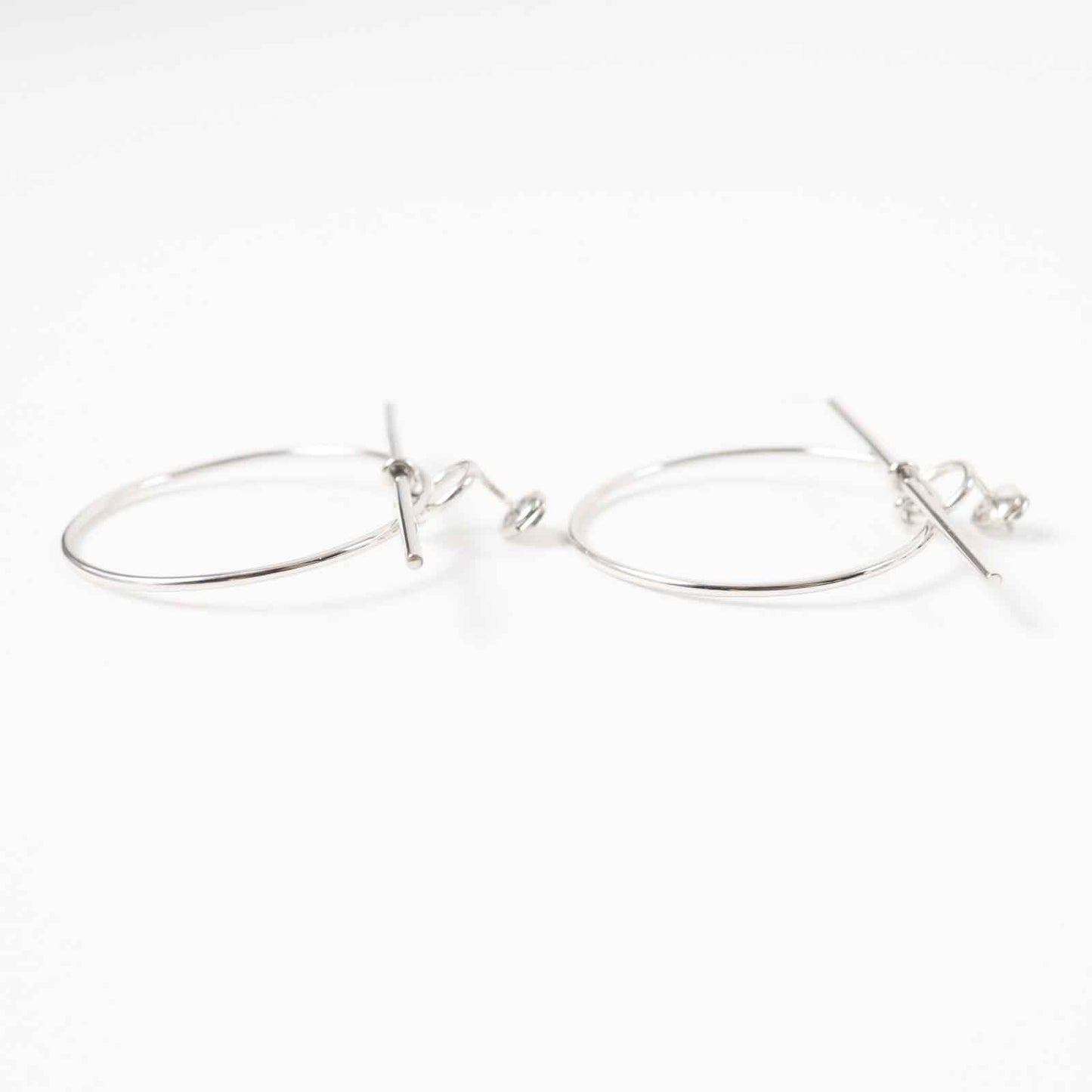 HERMES Pierce Main: AG925 Silver loop earrings MM Women Used