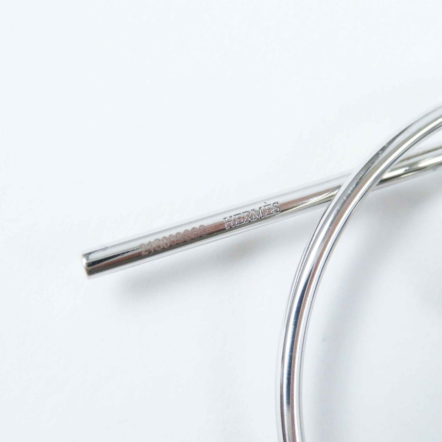 HERMES Pierce Main: AG925 Silver loop earrings MM Women Used