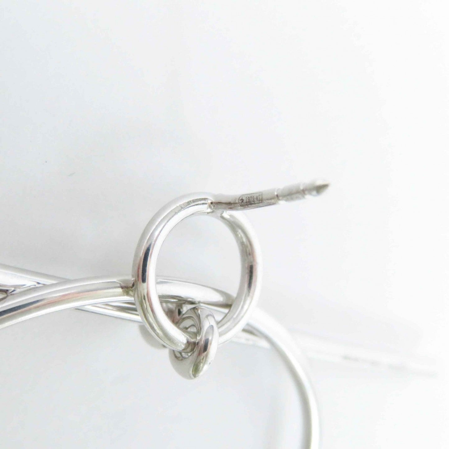 HERMES Pierce Main: AG925 Silver loop earrings MM Women Used