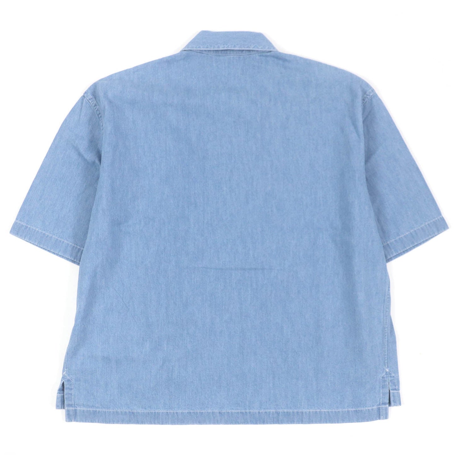 HERMES Short sleeve shirt Main: 100% cotton Indigo blue mens 37 Used