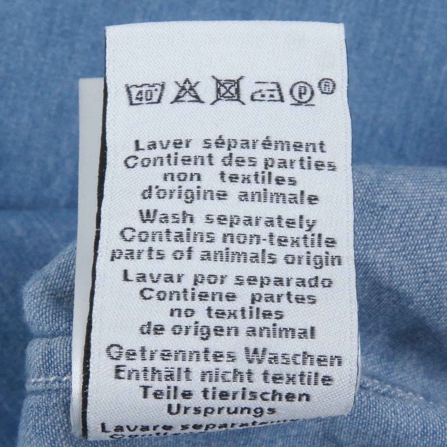 HERMES Short sleeve shirt Main: 100% cotton Indigo blue mens 37 Used