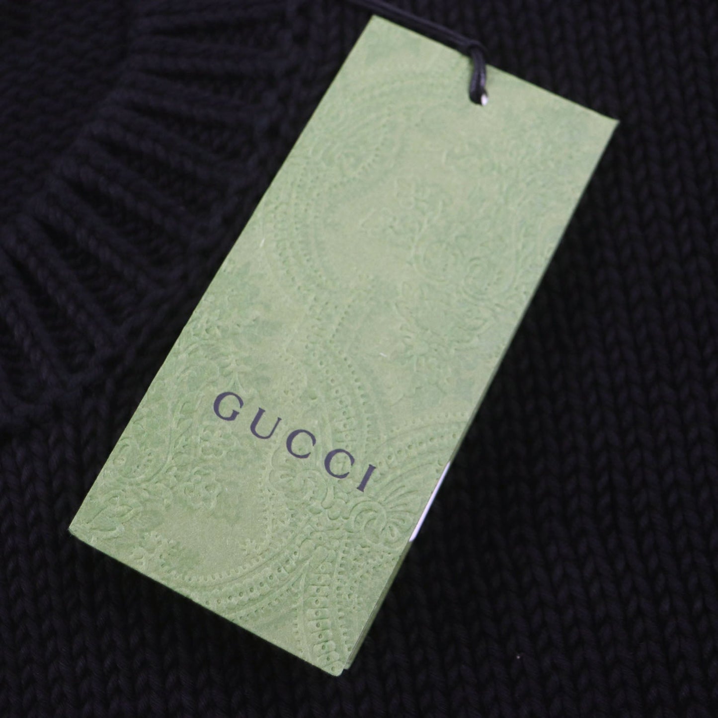GUCCI sweater 514906 Main: 100% cotton, Part: 100% wool, Part: 100% wool black NEVER MARRY MITFORD mens XL Used