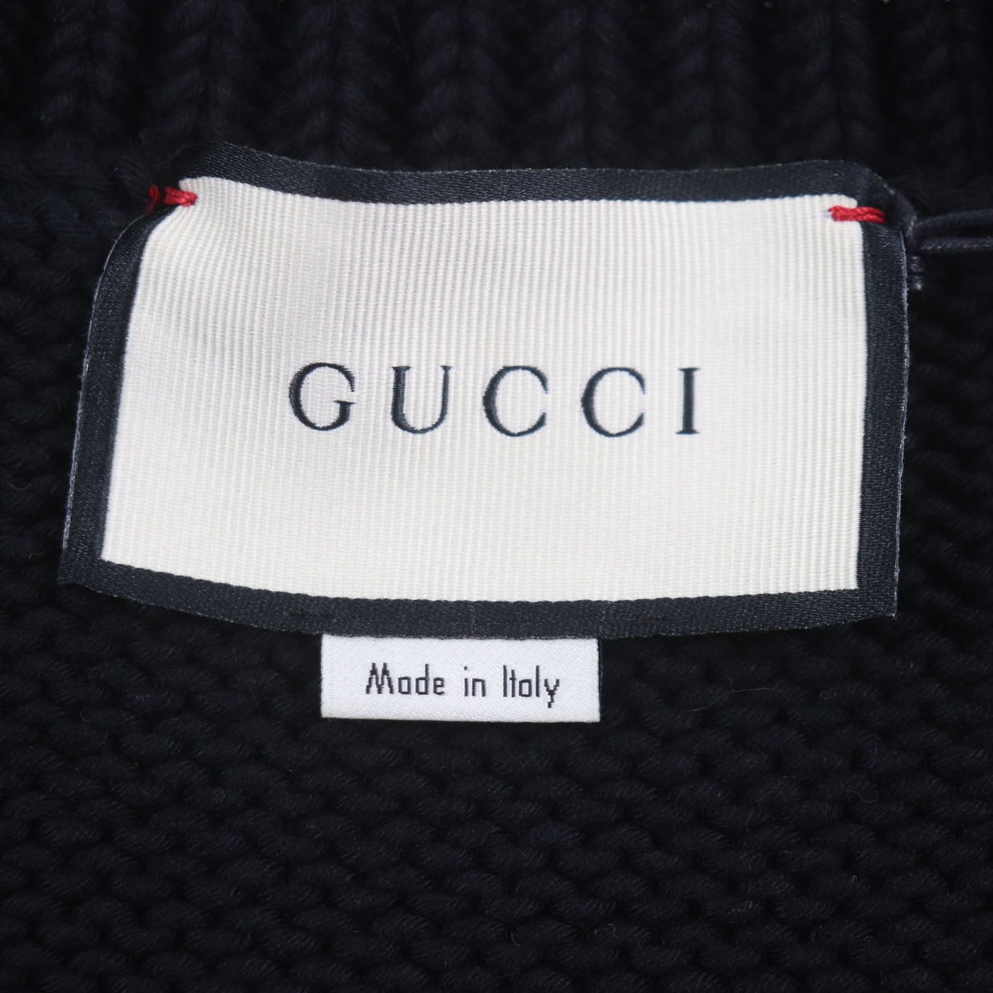 GUCCI sweater 514906 Main: 100% cotton, Part: 100% wool, Part: 100% wool black NEVER MARRY MITFORD mens XL Used