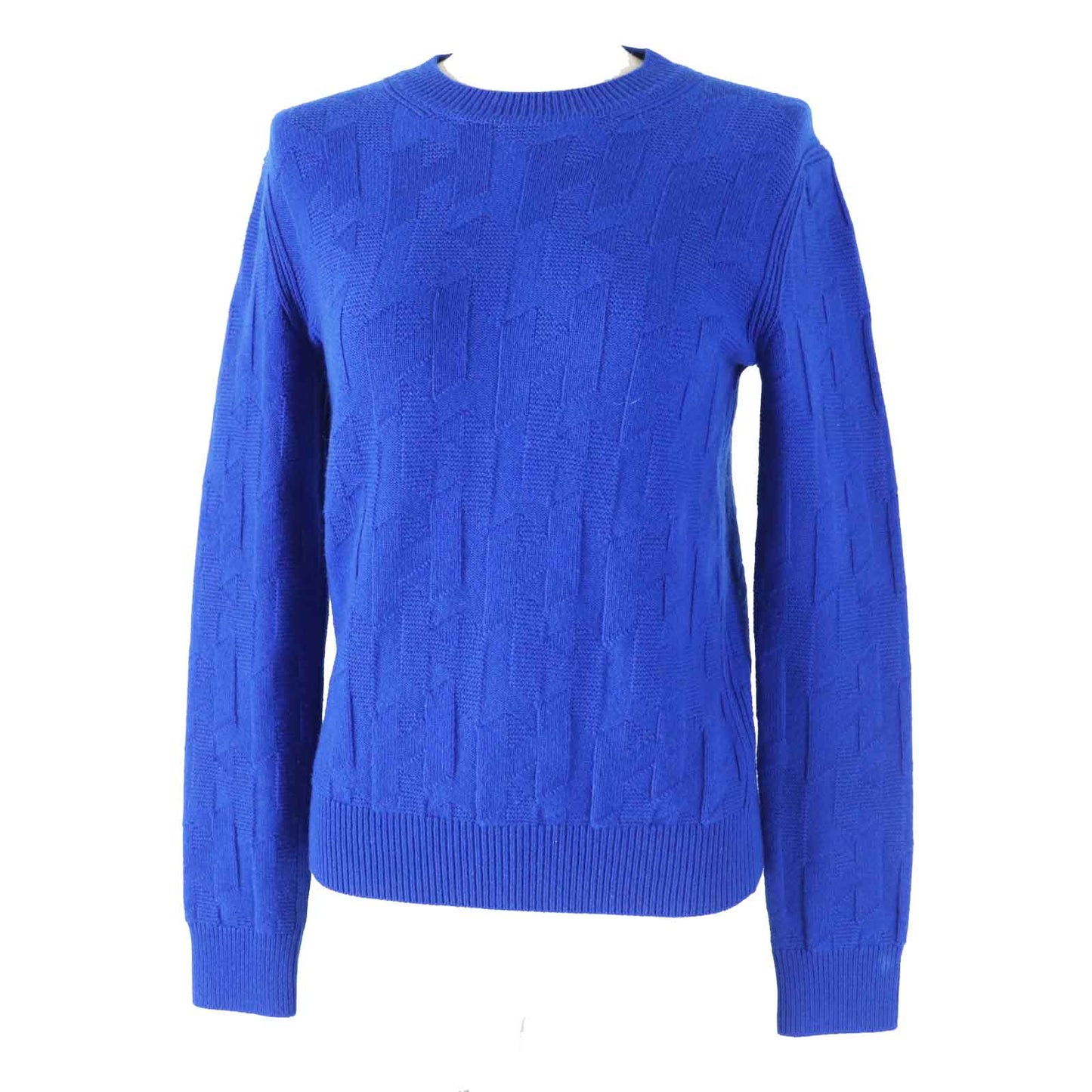 HERMES knit 4E2611D3 Main: 100% virgin wool Blue Ocean Women 34 Used