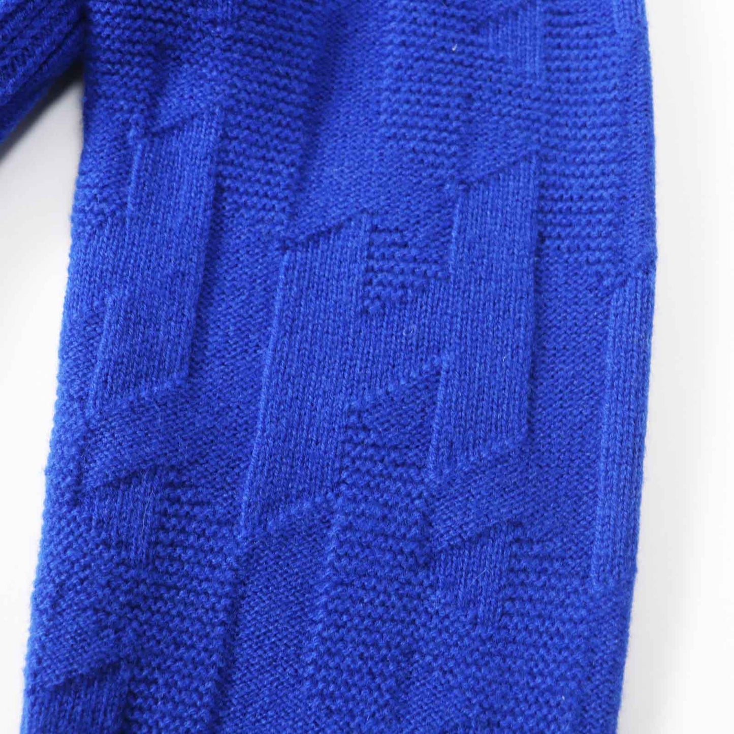 HERMES knit 4E2611D3 Main: 100% virgin wool Blue Ocean Women 34 Used