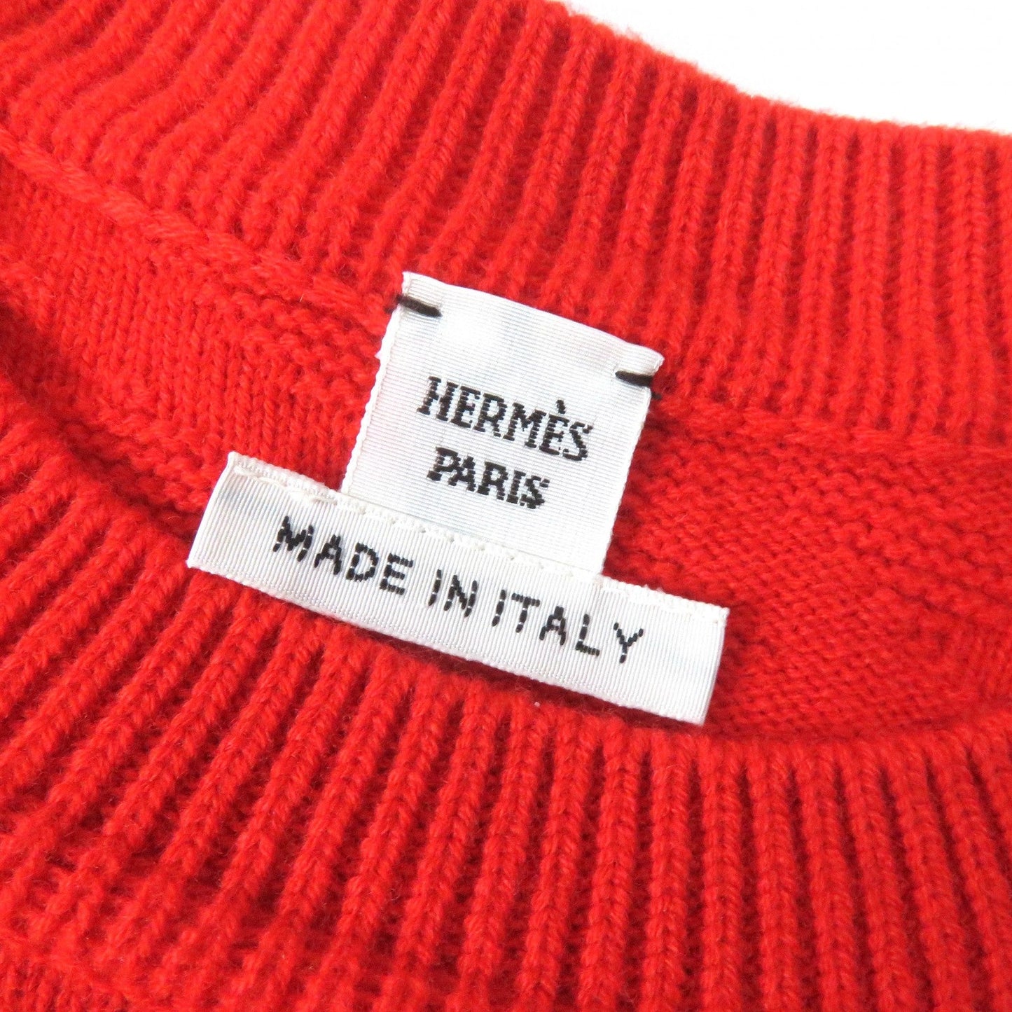 HERMES knit 2E2624DE Main: 100% wool Red Women 34 Used