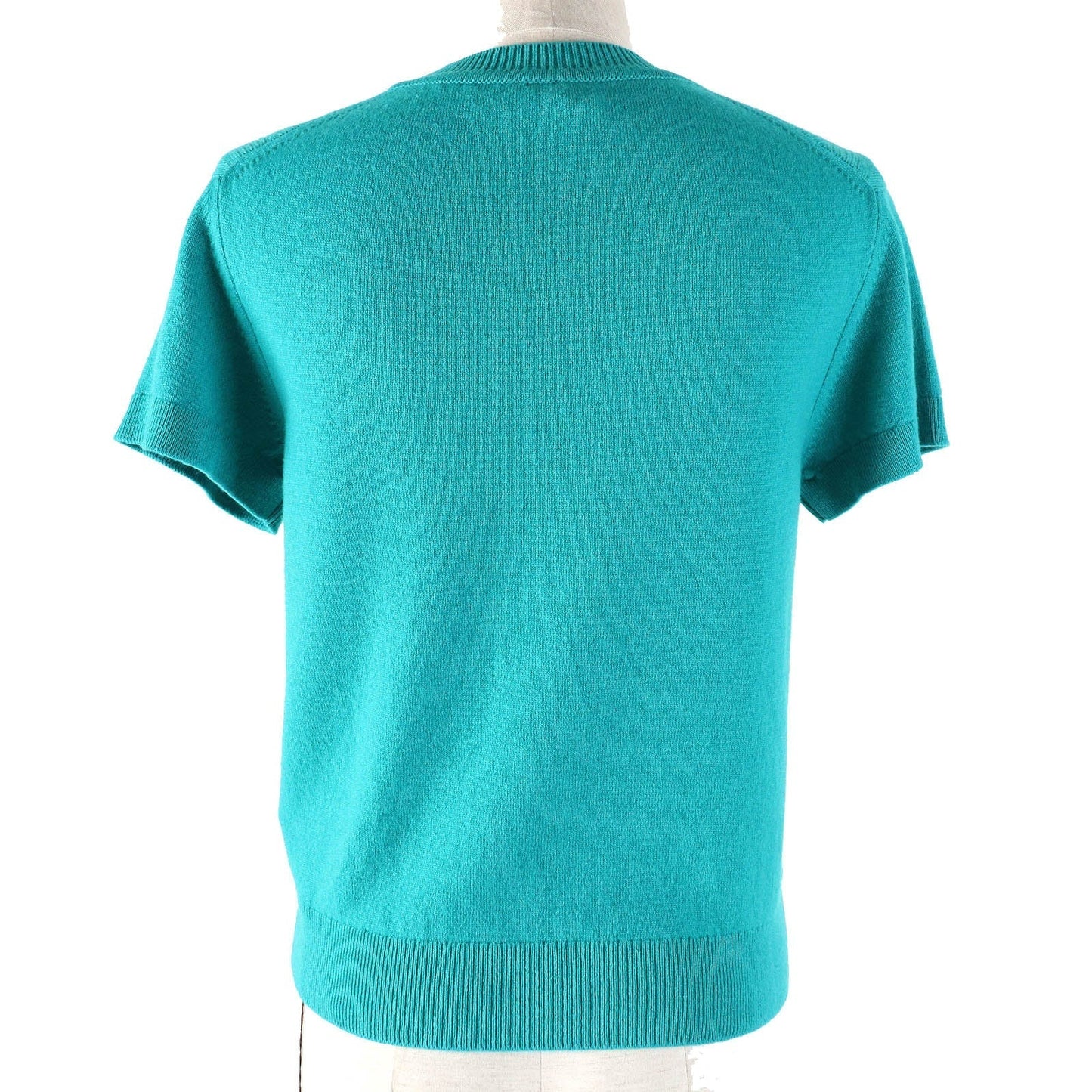HERMES Short sleeve knit 4E2600D1 Main: 100% cashmere Emerald green Women 38 Used