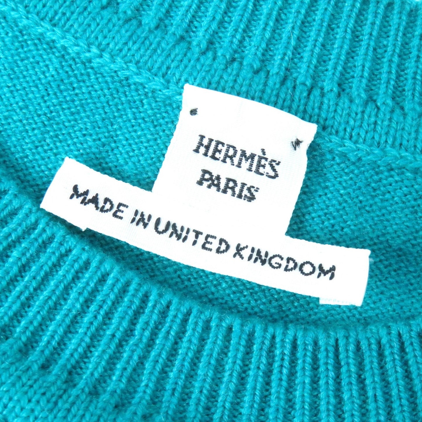 HERMES Short sleeve knit 4E2600D1 Main: 100% cashmere Emerald green Women 38 Used