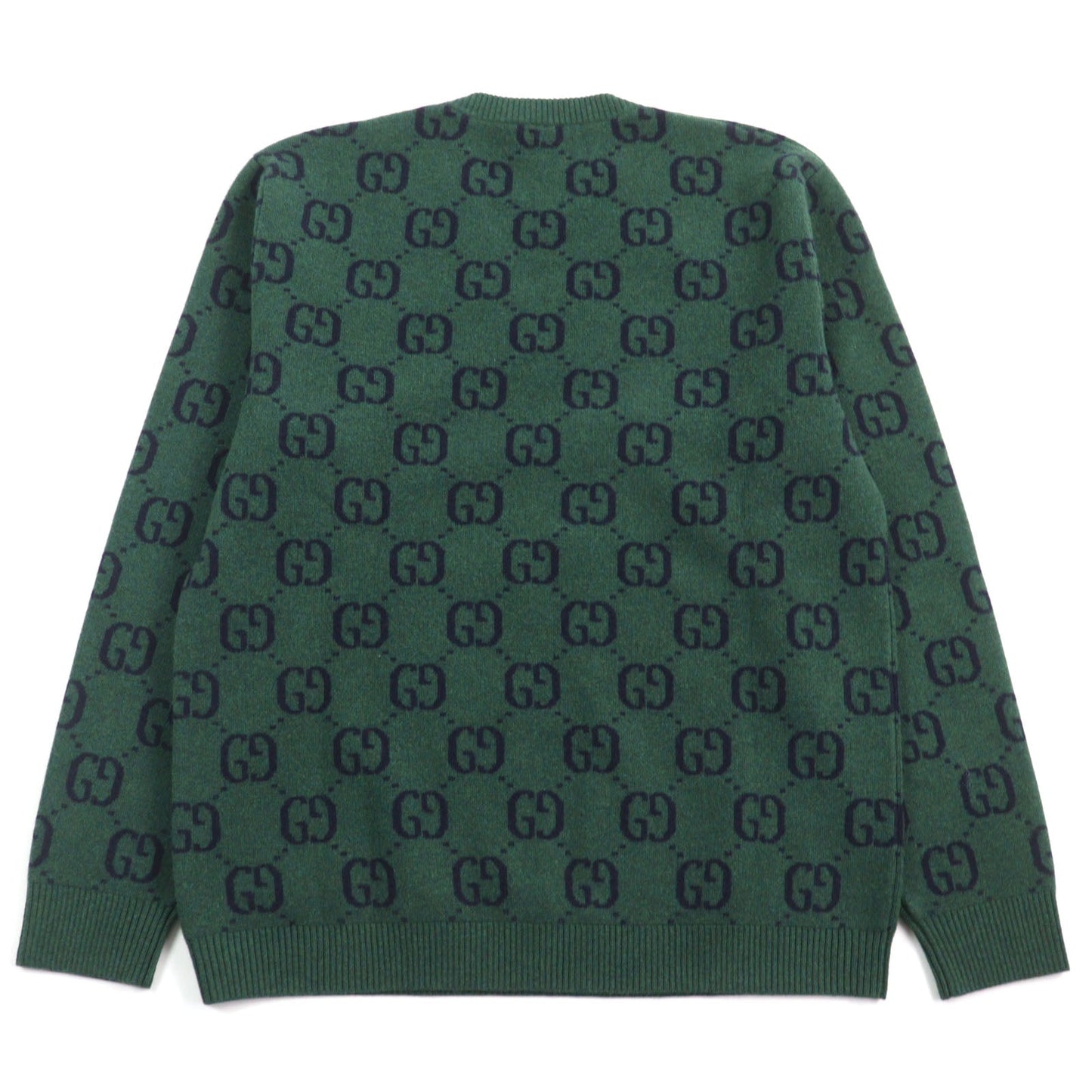 GUCCI knit 678942 Main: 100% wool, part: 94% wool, part: 5% nylon, part: 1% polyurethane Green type All-over pattern mens M Used