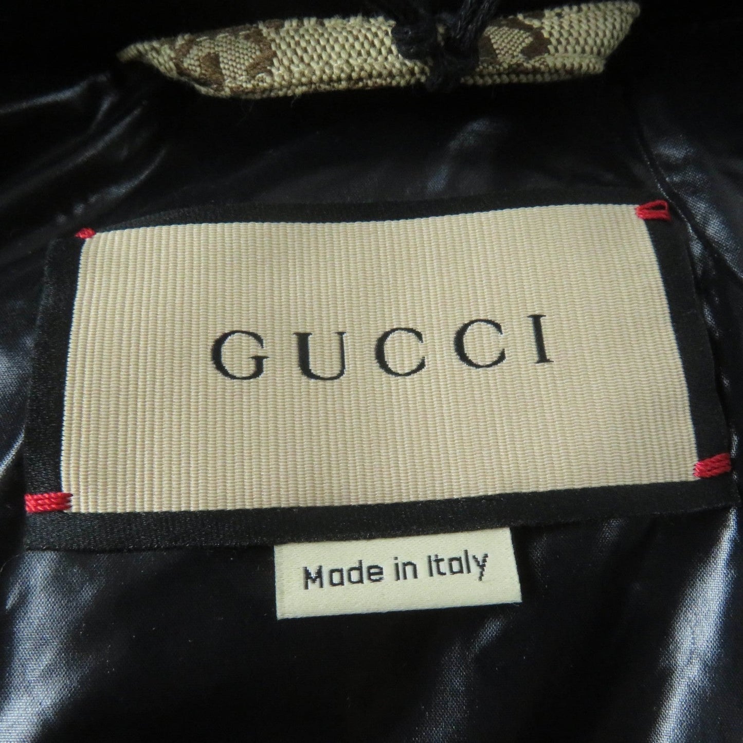 GUCCI Down jacket 761698 Main: 70% cotton, Main: 30% polyester, Main: 100% nylon, Part: 98% nylon, Part: 2% polyurethane beige GG canvas bomber jacket Women 36 Used