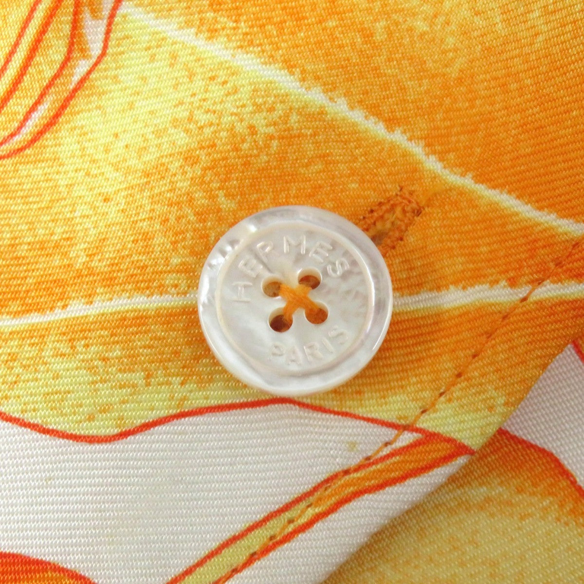 HERMES Long sleeve shirt Main: 100% silk Orange type Margiela period Les Capucines Women 38 Used