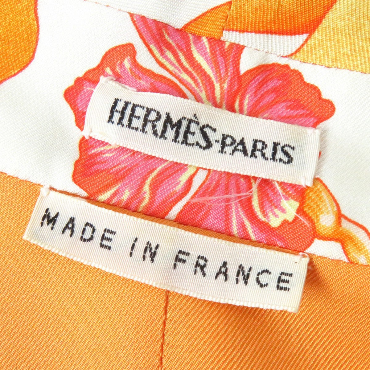 HERMES Long sleeve shirt Main: 100% silk Orange type Margiela period Les Capucines Women 38 Used