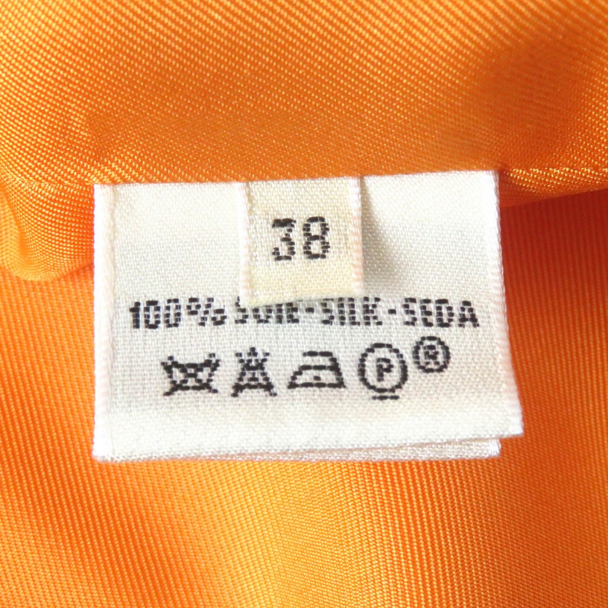 HERMES Long sleeve shirt Main: 100% silk Orange type Margiela period Les Capucines Women 38 Used