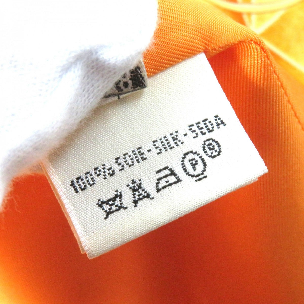 HERMES Long sleeve shirt Main: 100% silk Orange type Margiela period Les Capucines Women 38 Used