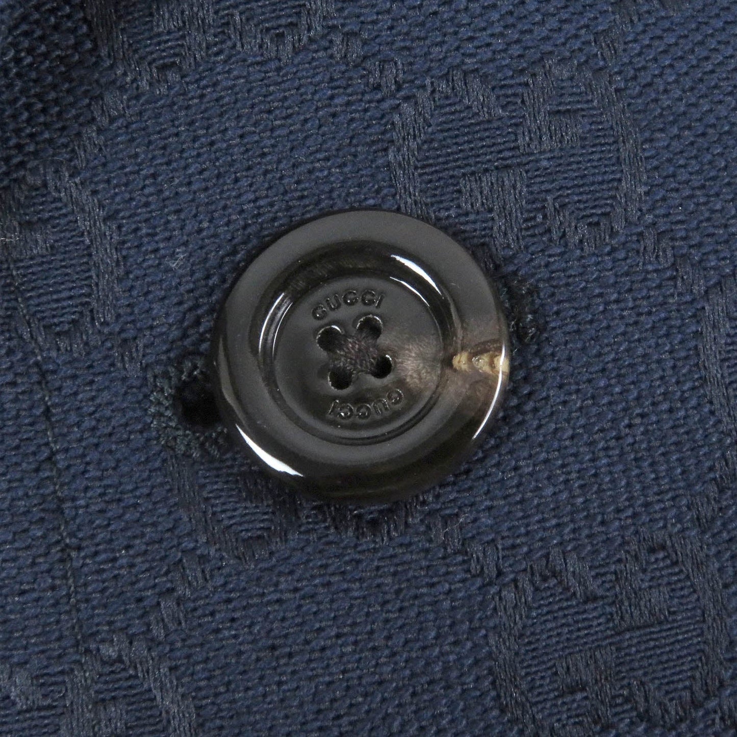GUCCI tailored jacket 698742 Outer: 70% cotton, Outer: 30% polyester, Lining: 100% rayon, Sleeve lining: 100% cupra Navy GG cotton blend formal jacket mens 54 Used