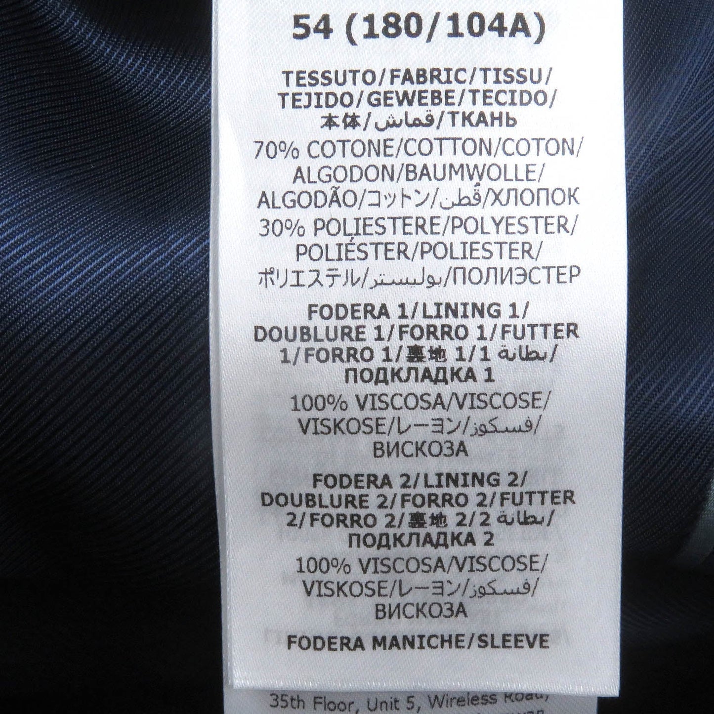 GUCCI tailored jacket 698742 Outer: 70% cotton, Outer: 30% polyester, Lining: 100% rayon, Sleeve lining: 100% cupra Navy GG cotton blend formal jacket mens 54 Used