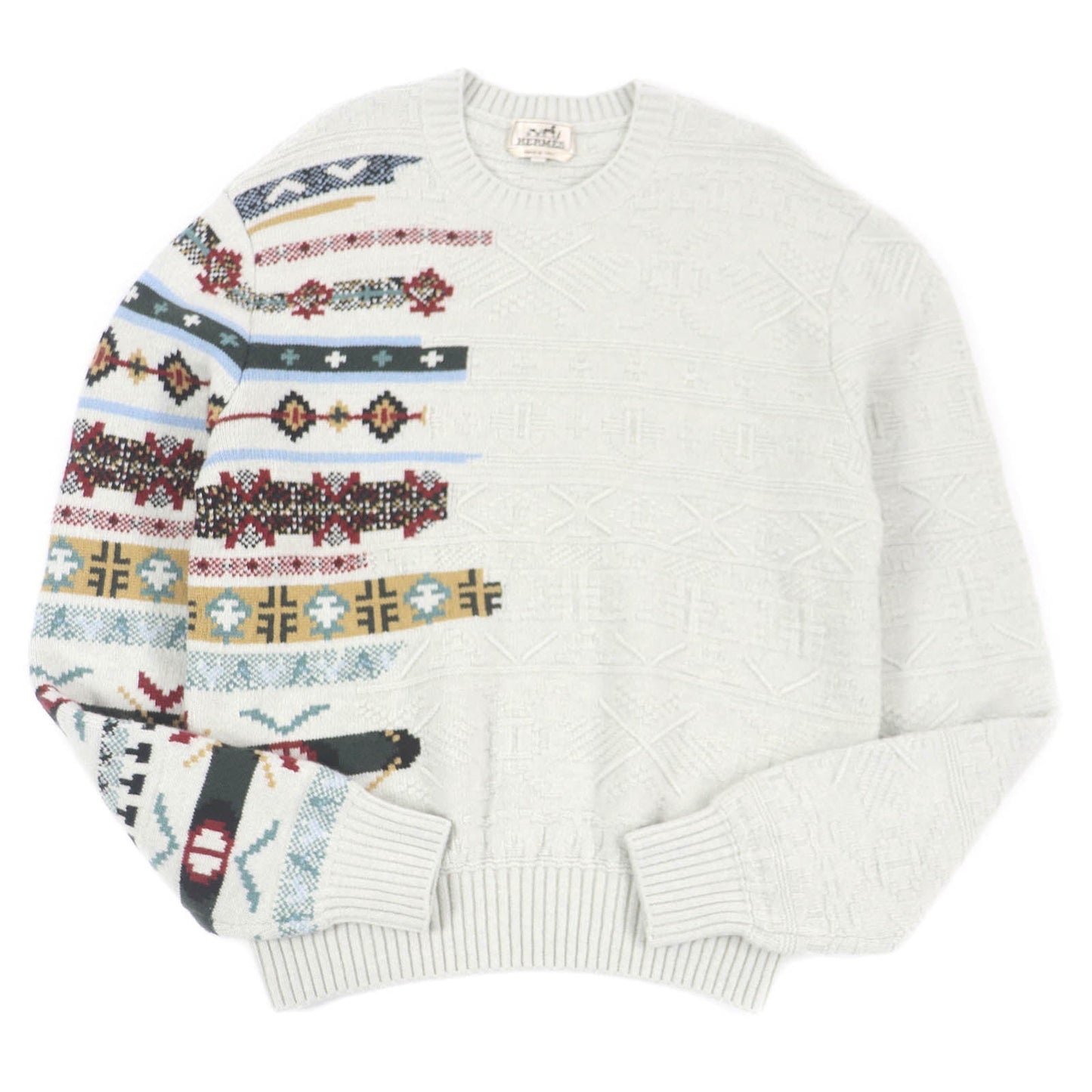 HERMES knit Main: 55% wool, 43% cashmere, 2% nylon Light gray Couleurs en cours mens S Used