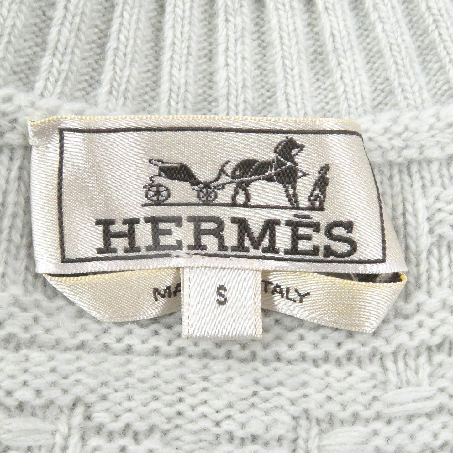 HERMES knit Main: 55% wool, 43% cashmere, 2% nylon Light gray Couleurs en cours mens S Used