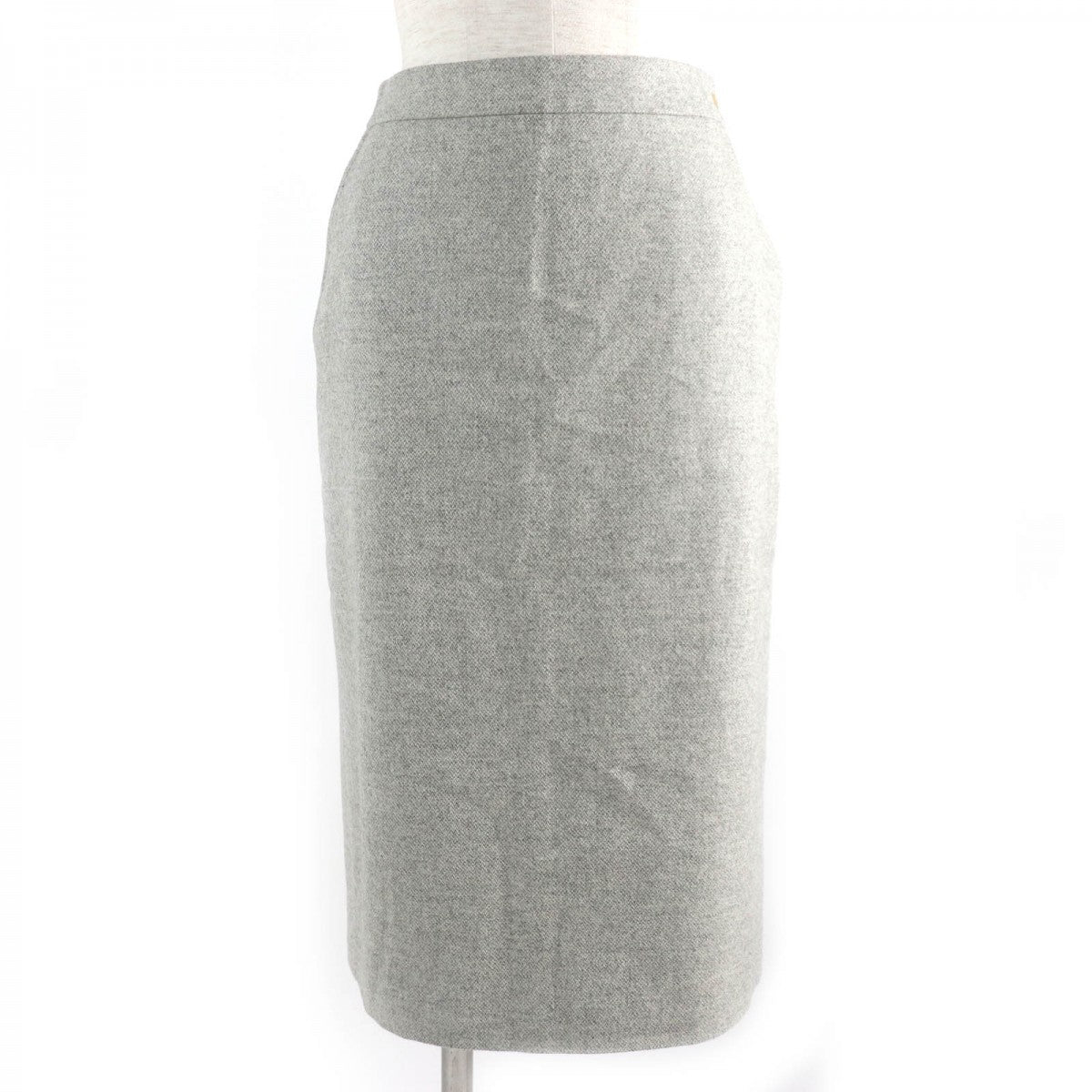 HERMES skirt Outer: 85% wool, Outer: 15% cashmere, Lining: 100% silk Light gray Women 38 Used
