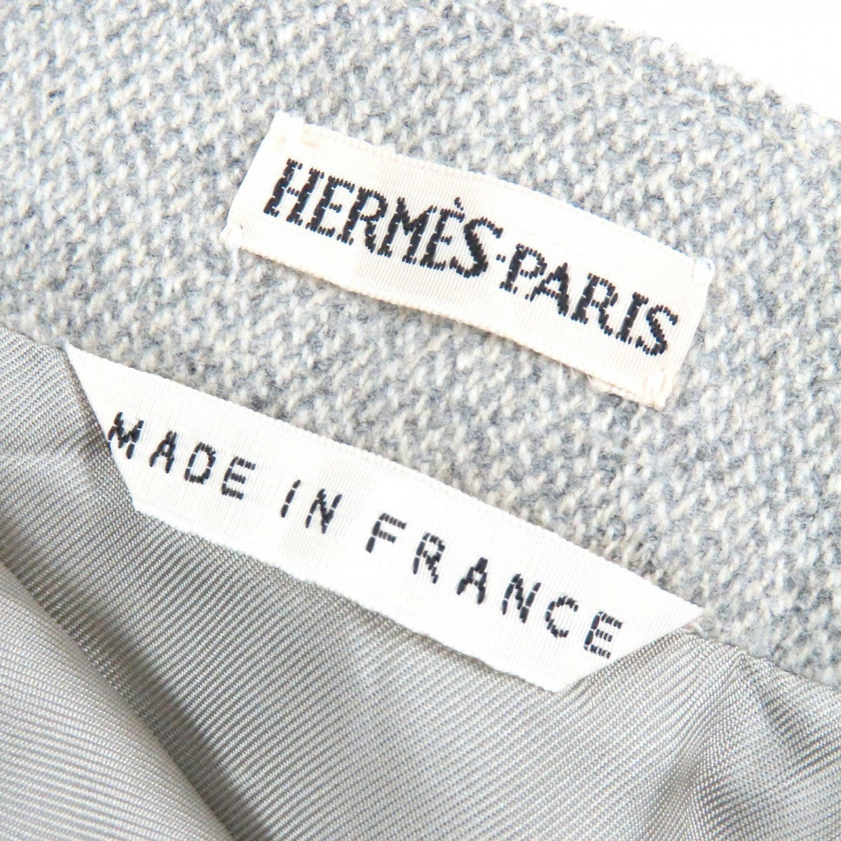 HERMES skirt Outer: 85% wool, Outer: 15% cashmere, Lining: 100% silk Light gray Women 38 Used