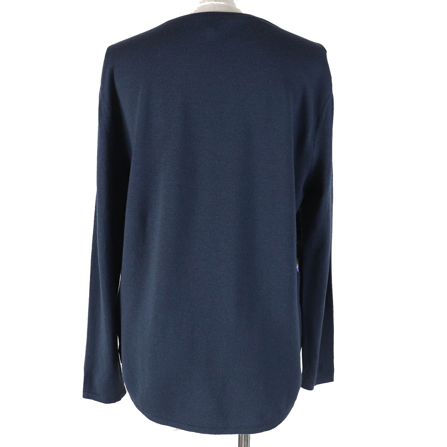 HERMES knit Outer: 100% silk, Main: 100% wool Navy multi-color Women M Used