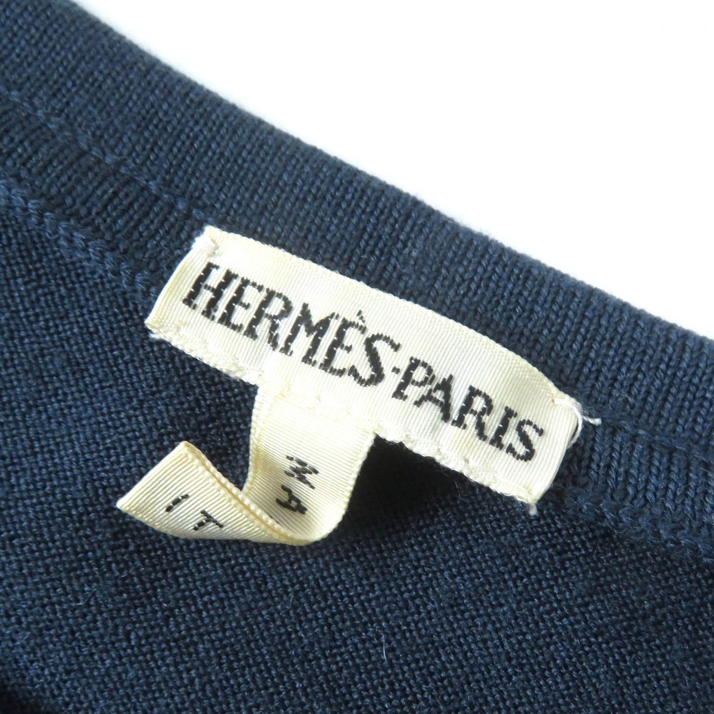 HERMES knit Outer: 100% silk, Main: 100% wool Navy multi-color Women M Used
