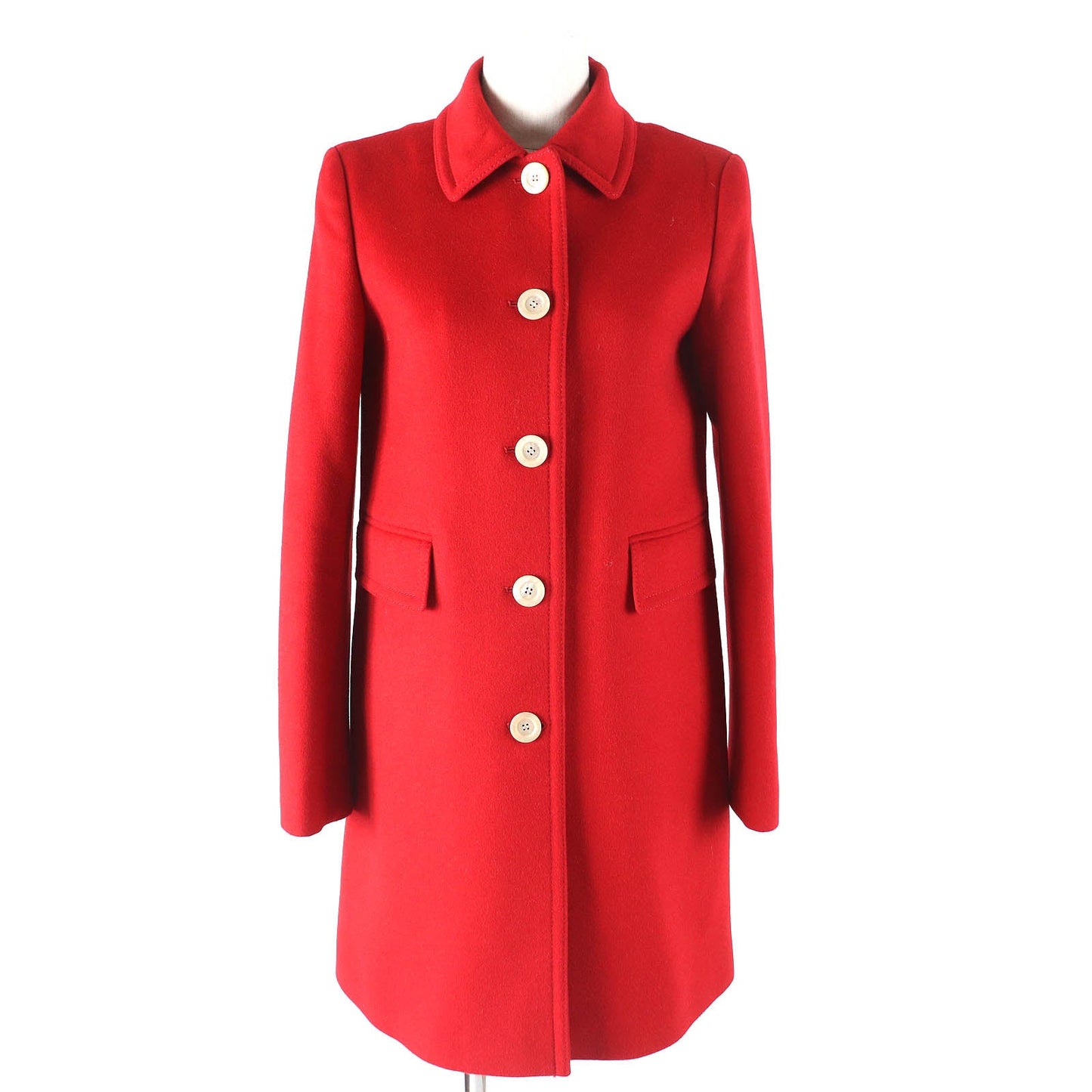GUCCI Stainless collar coat 406947 ZFW04 Outer: 90% wool, Outer: 10% angora, Lining: 80% rayon, Lining: 20% polyester Red Women 38 Used