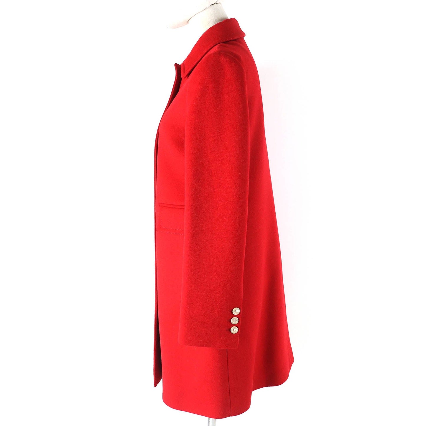 GUCCI Stainless collar coat 406947 ZFW04 Outer: 90% wool, Outer: 10% angora, Lining: 80% rayon, Lining: 20% polyester Red Women 38 Used