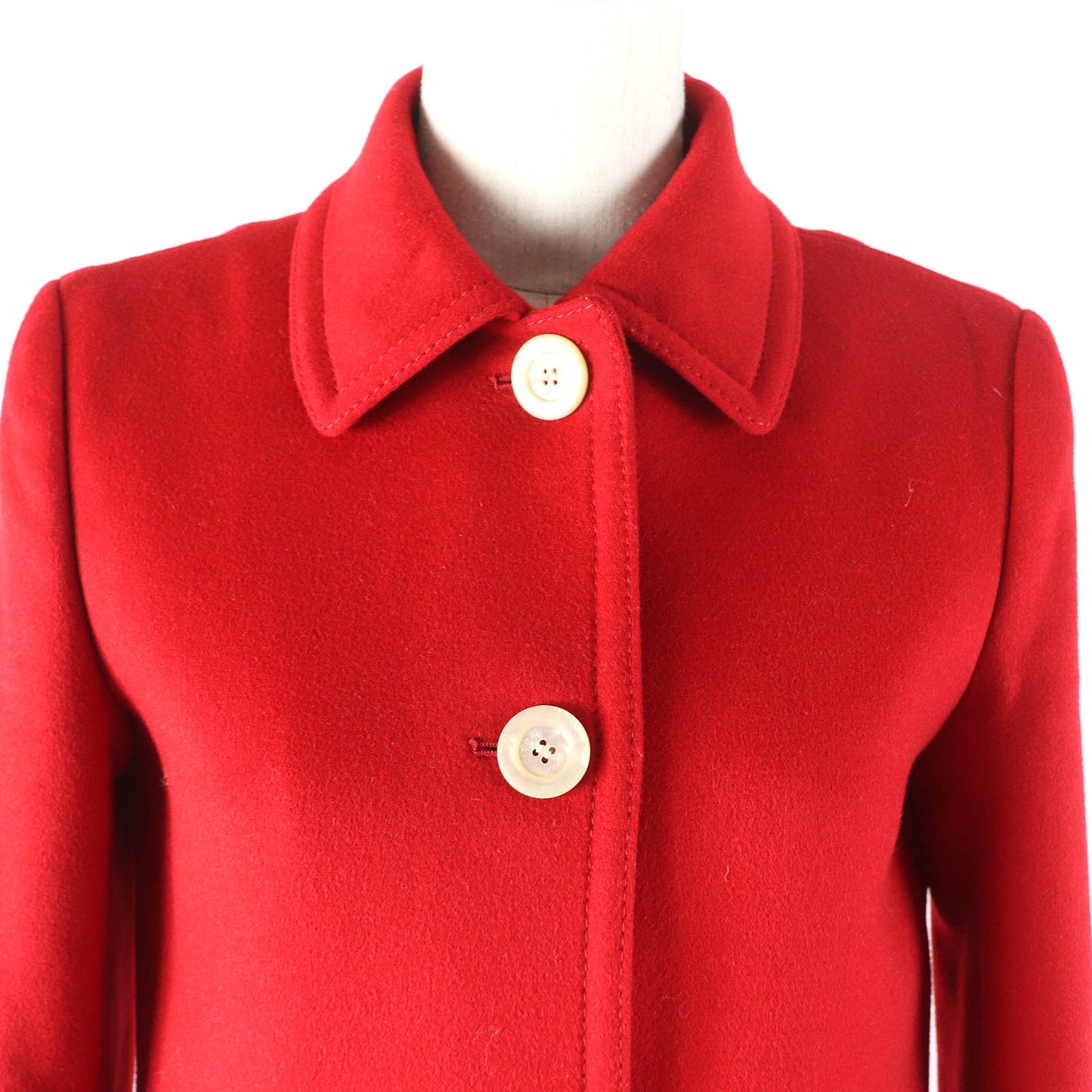 GUCCI Stainless collar coat 406947 ZFW04 Outer: 90% wool, Outer: 10% angora, Lining: 80% rayon, Lining: 20% polyester Red Women 38 Used