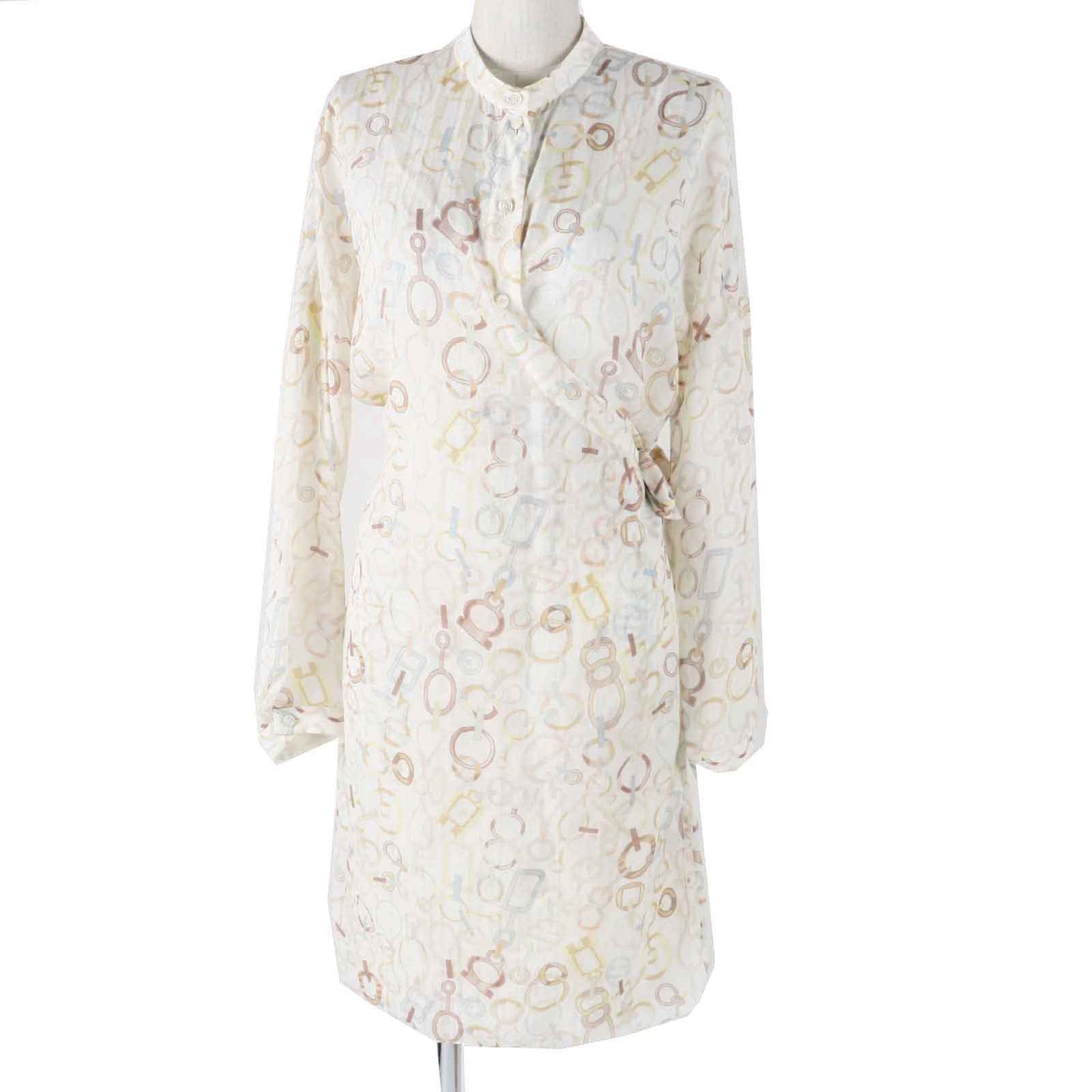 HERMES one piece 3H0514DN Main: 100% silk, petticoat 100% silk Multi Women 36 Used