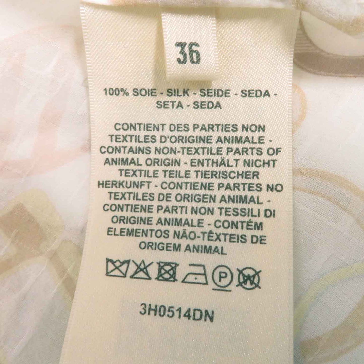 HERMES one piece 3H0514DN Main: 100% silk, petticoat 100% silk Multi Women 36 Used