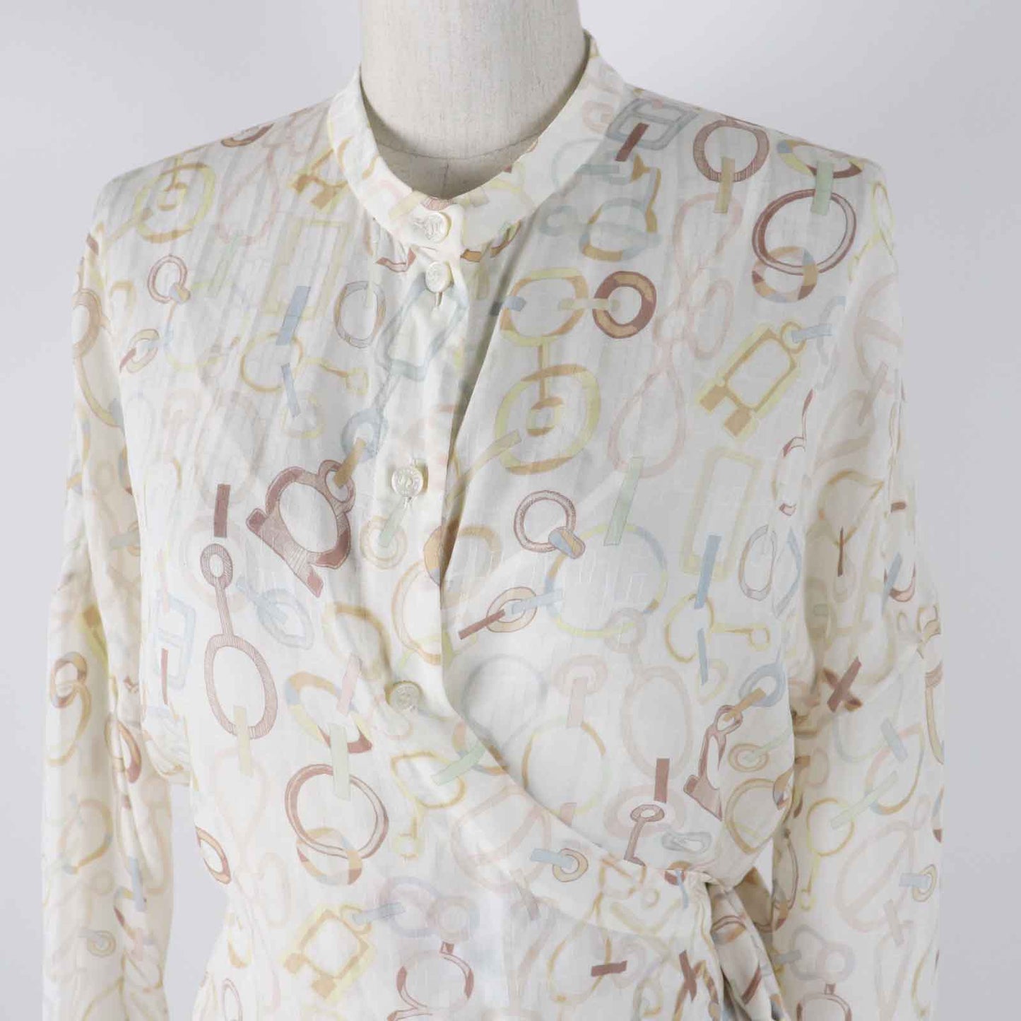 HERMES one piece 3H0514DN Main: 100% silk, petticoat 100% silk Multi Women 36 Used