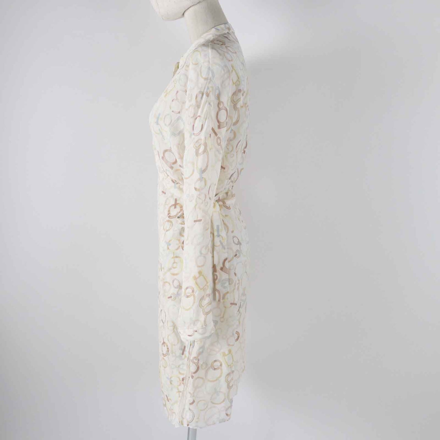 HERMES one piece 3H0514DN Main: 100% silk, petticoat 100% silk Multi Women 36 Used