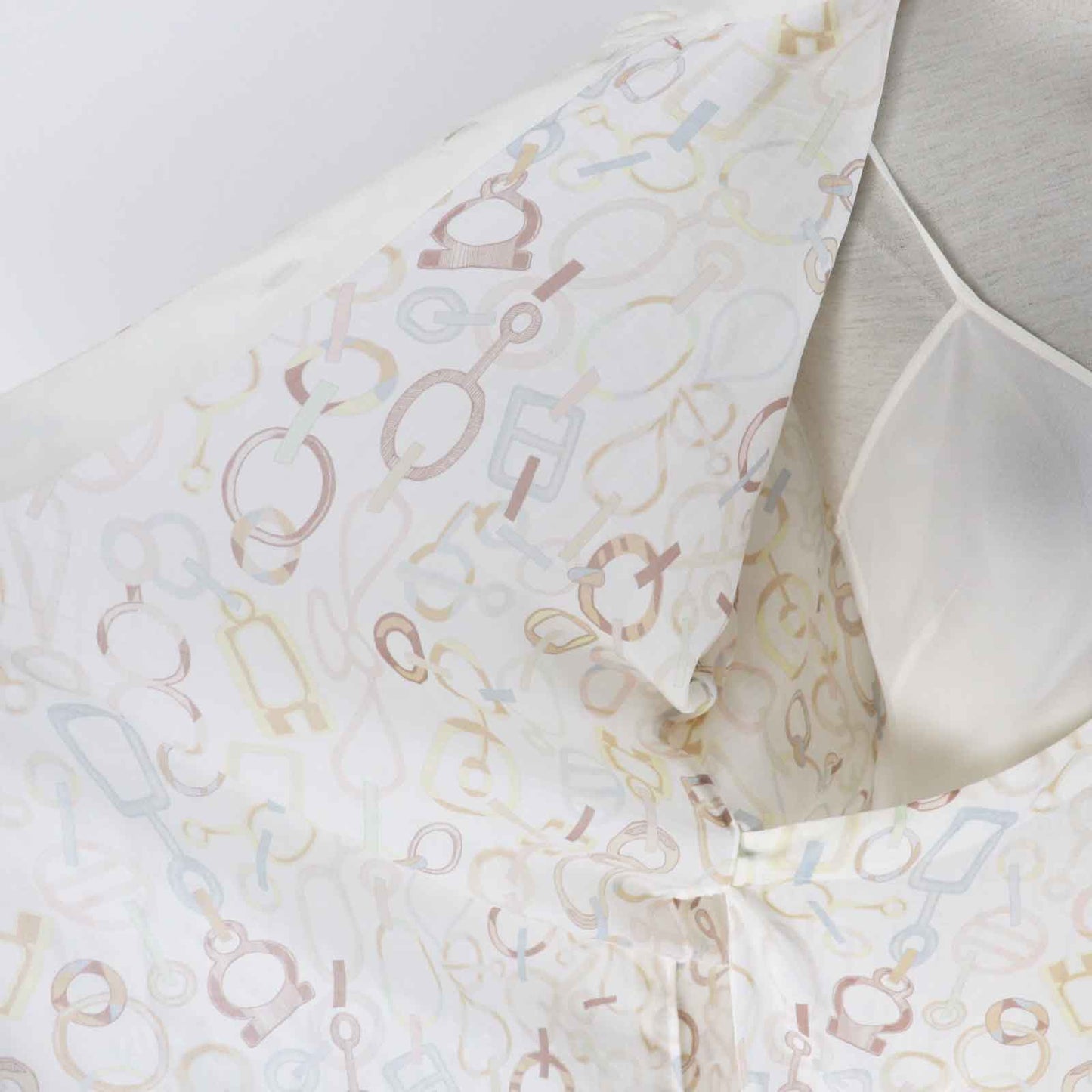 HERMES one piece 3H0514DN Main: 100% silk, petticoat 100% silk Multi Women 36 Used