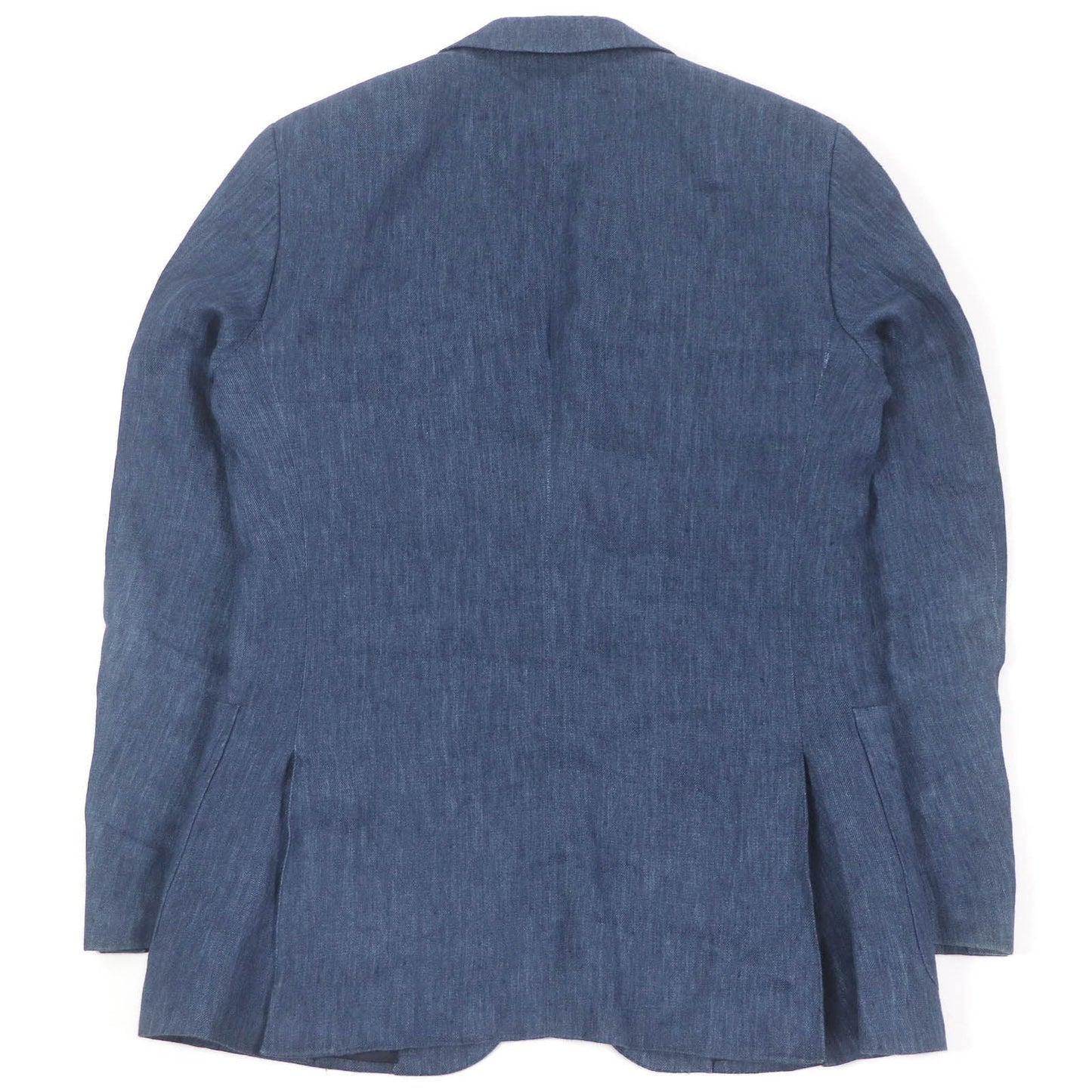 HERMES tailored jacket Outer: 100% linen, lining: 100% cupra blue mens 46 Used